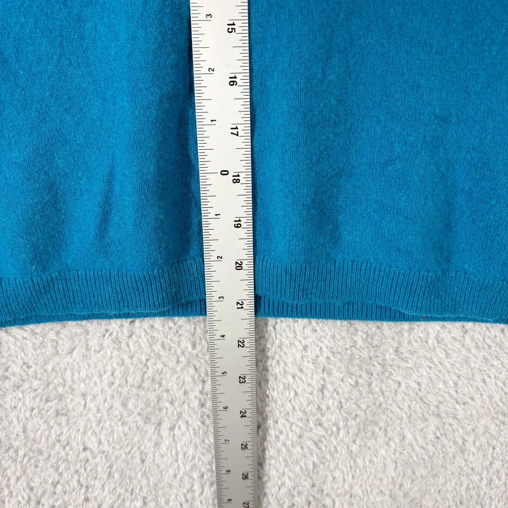 J. Crew Cashmere Slim Fit Crewneck Sweater Womens Size M Bright Blue Teal‎